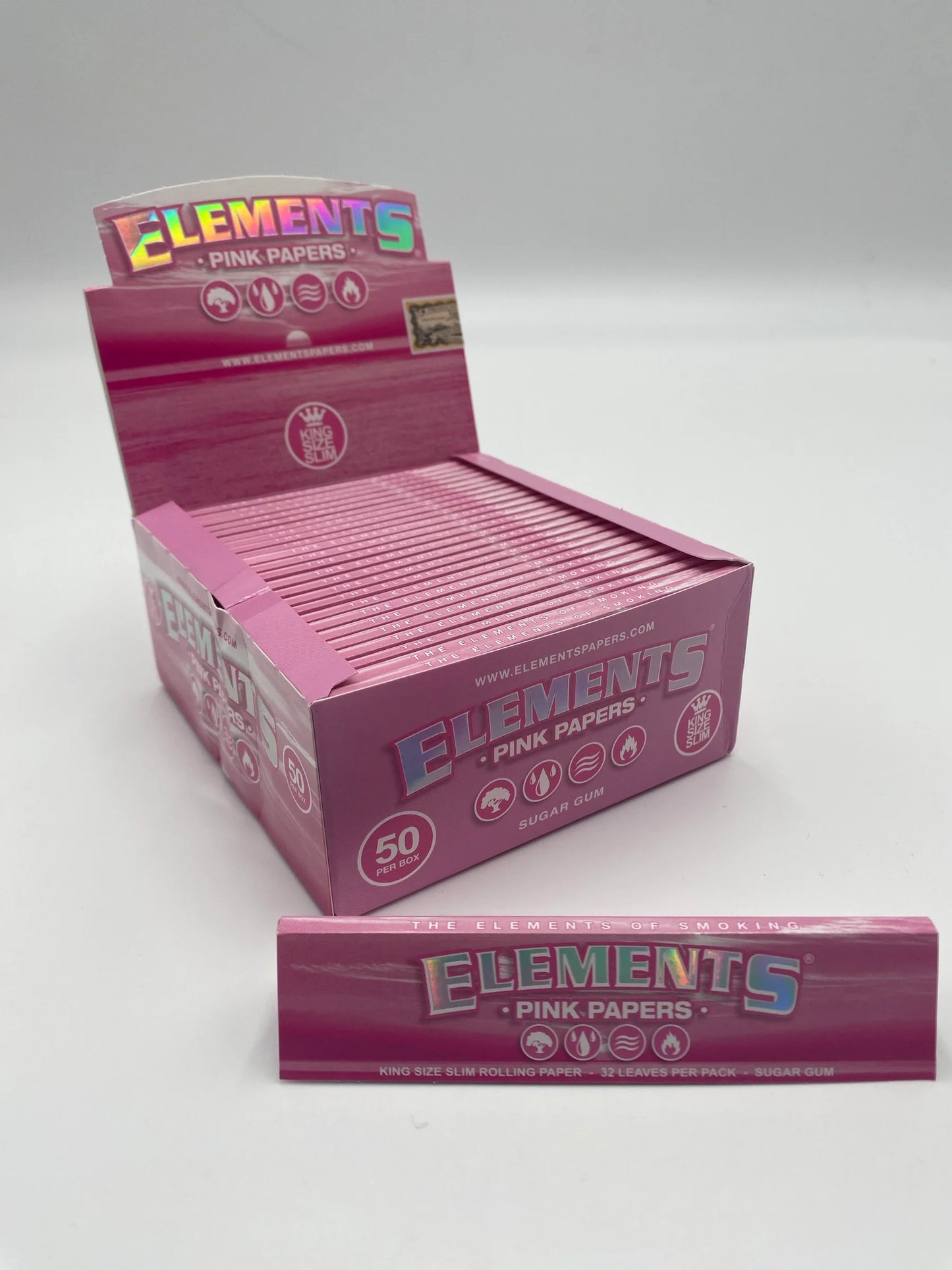 Elements Pink king size slim papers box