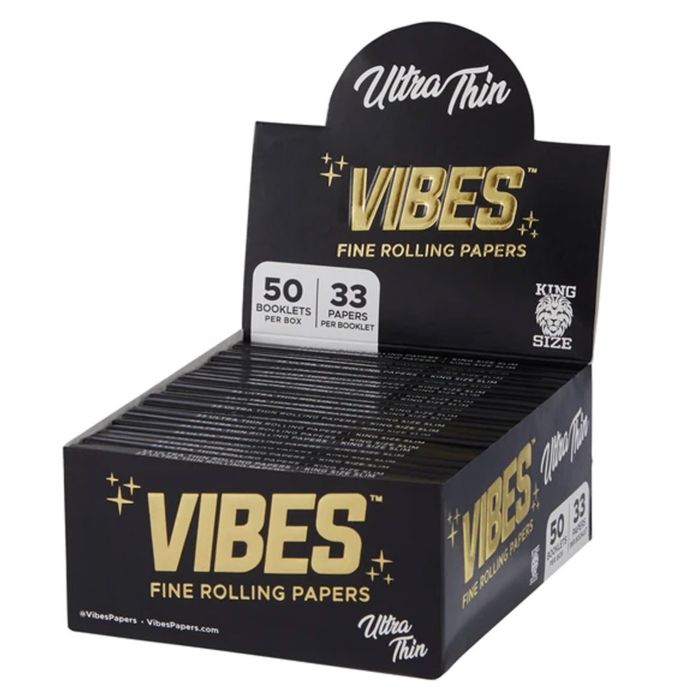 Vibes King size Slim rolling papers black box